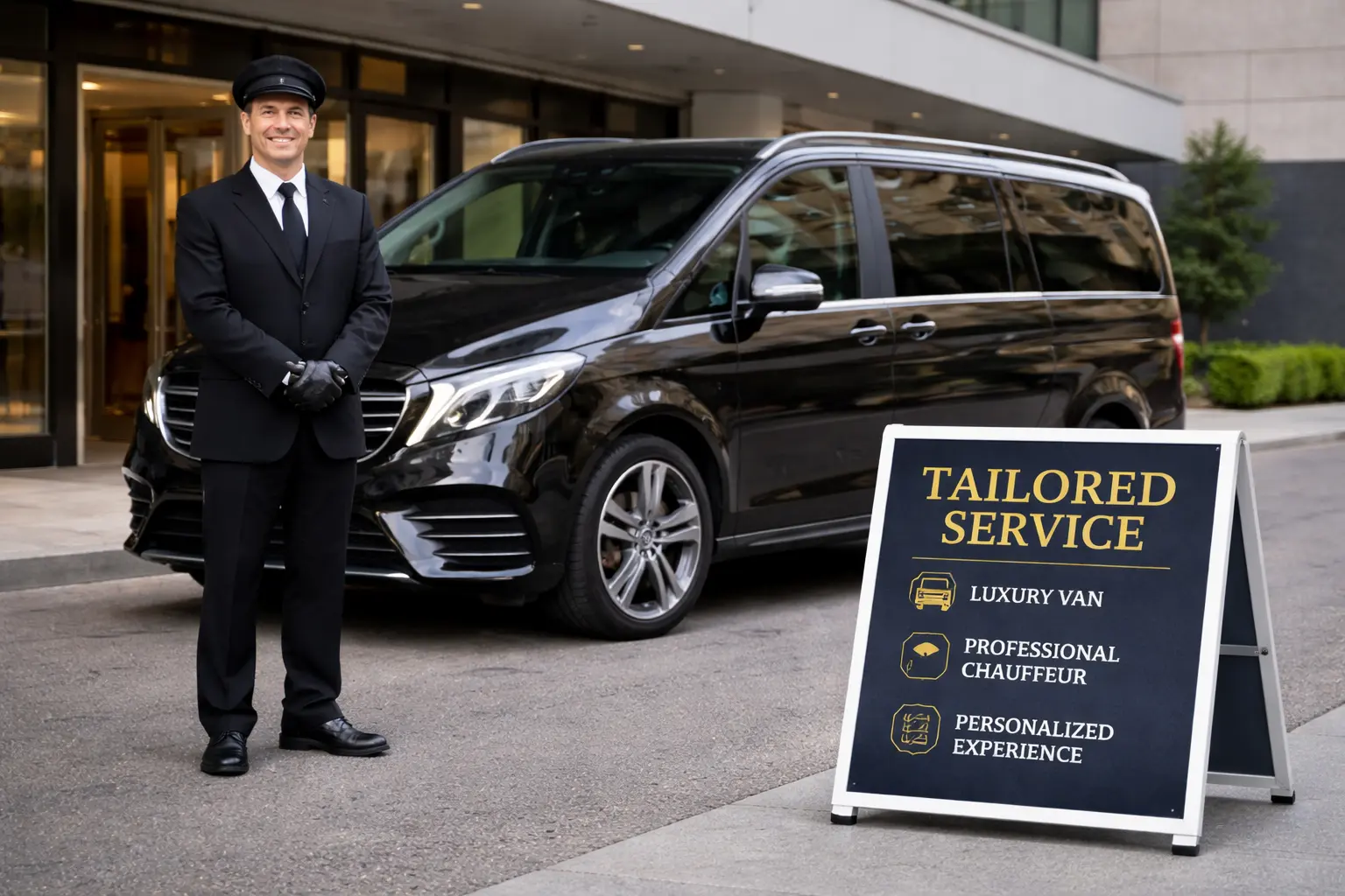 Family with private chauffeur