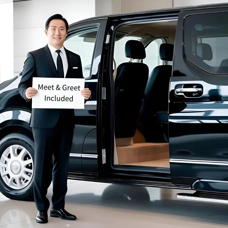 Chauffeur with name sign
