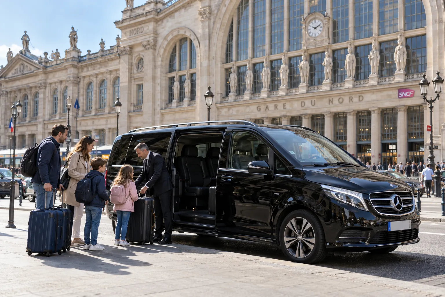 Mercedes VIP van for a Gare du Nord to Disneyland Paris transfer