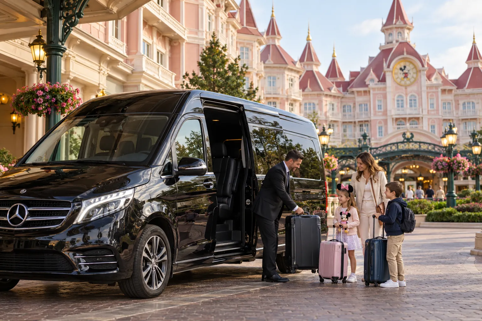 Private transfer drop-off at a Disneyland Paris hotel from Paris